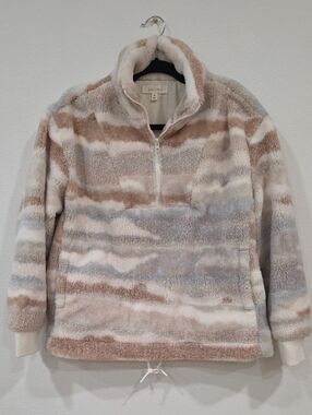 Cleo + Wolf Boot Barn Cozy Plush Half-Zip Pullover Neutral Multi